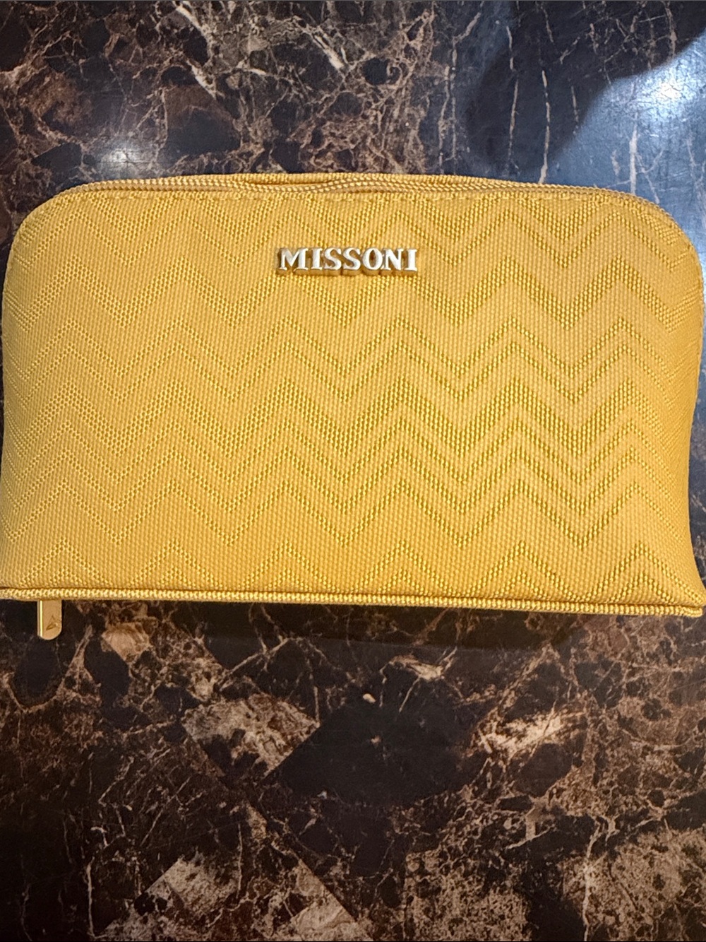 Missoni Yellow Toiletry bag from Delta flight